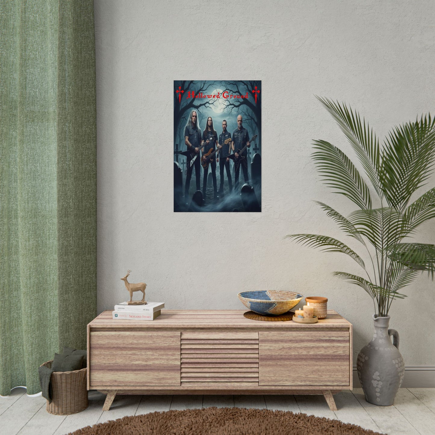Hollowed Ground Heavy Metal Wall Art, Rock Band Decor, Gothic Poster, Music Room Decor, Festival Gift, Dark Aesthetic Art