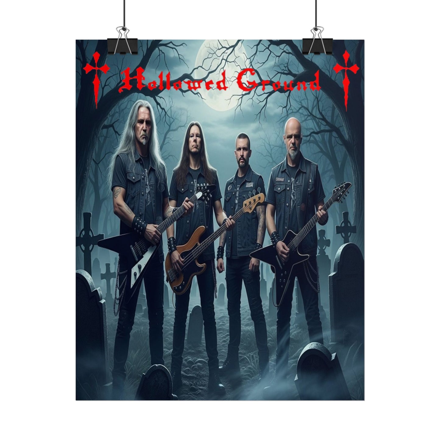 Hollowed Ground Heavy Metal Wall Art, Rock Band Decor, Gothic Poster, Music Room Decor, Festival Gift, Dark Aesthetic Art