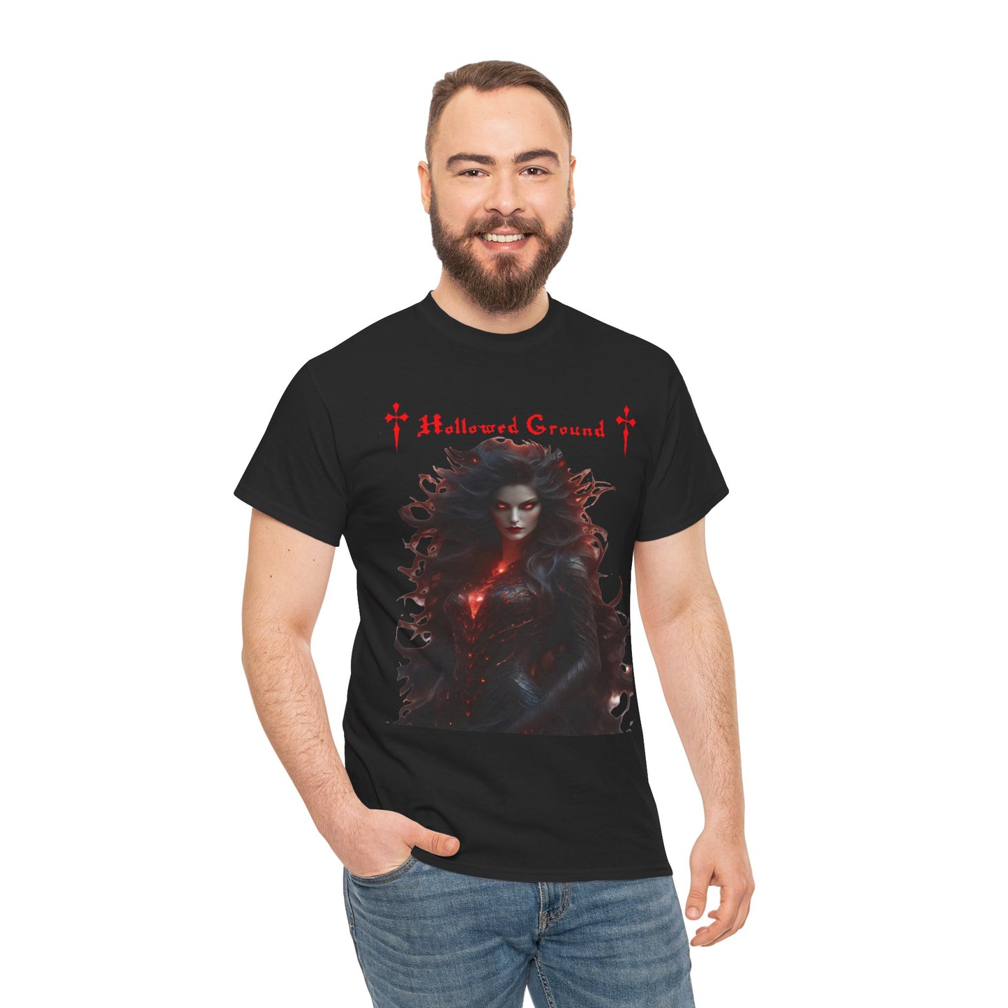 Gothic Hollowed Ground Mistress of Death T-Shirt - Perfect for Halloween, Horror Fans, or Lounging Around