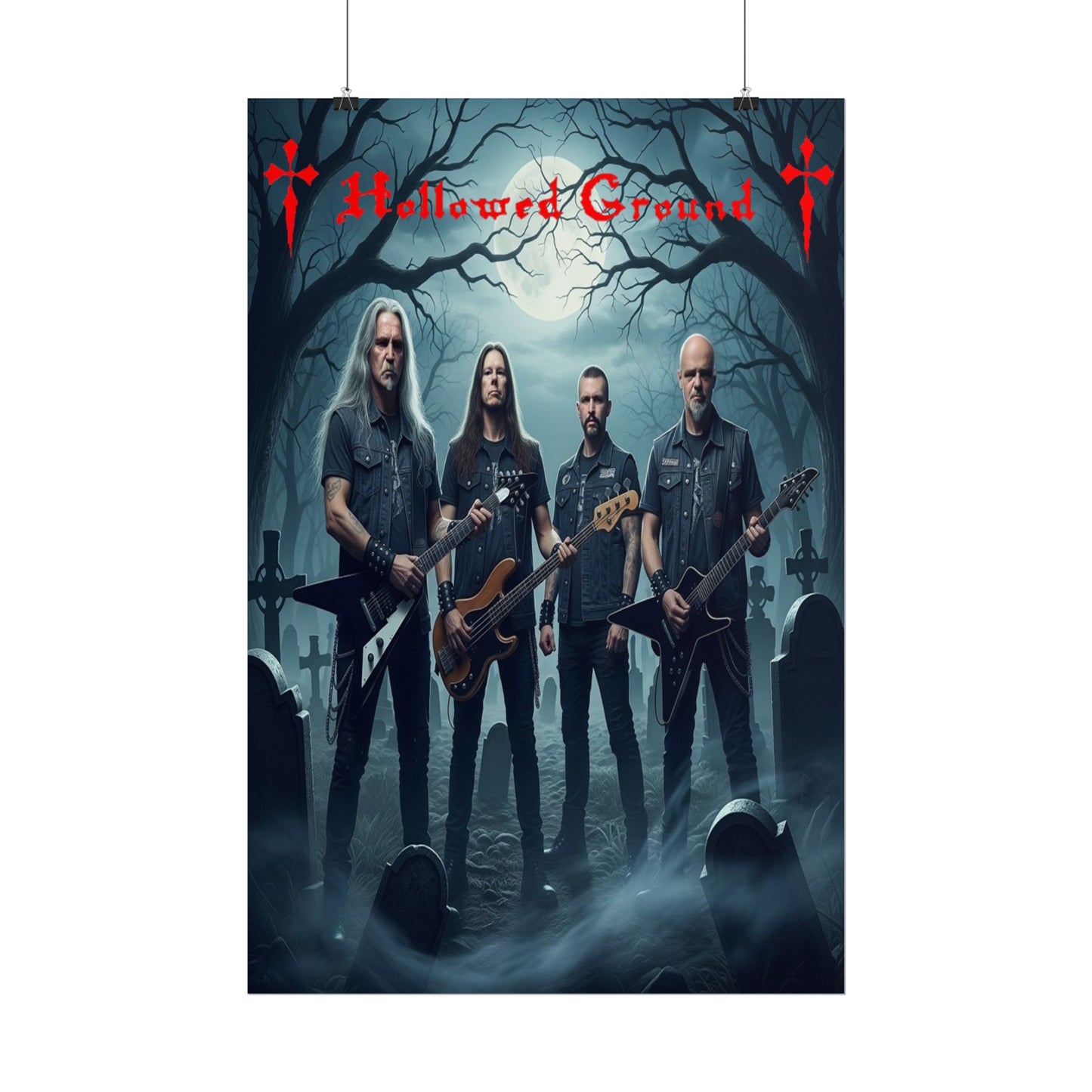 Hollowed Ground Heavy Metal Wall Art, Rock Band Decor, Gothic Poster, Music Room Decor, Festival Gift, Dark Aesthetic Art