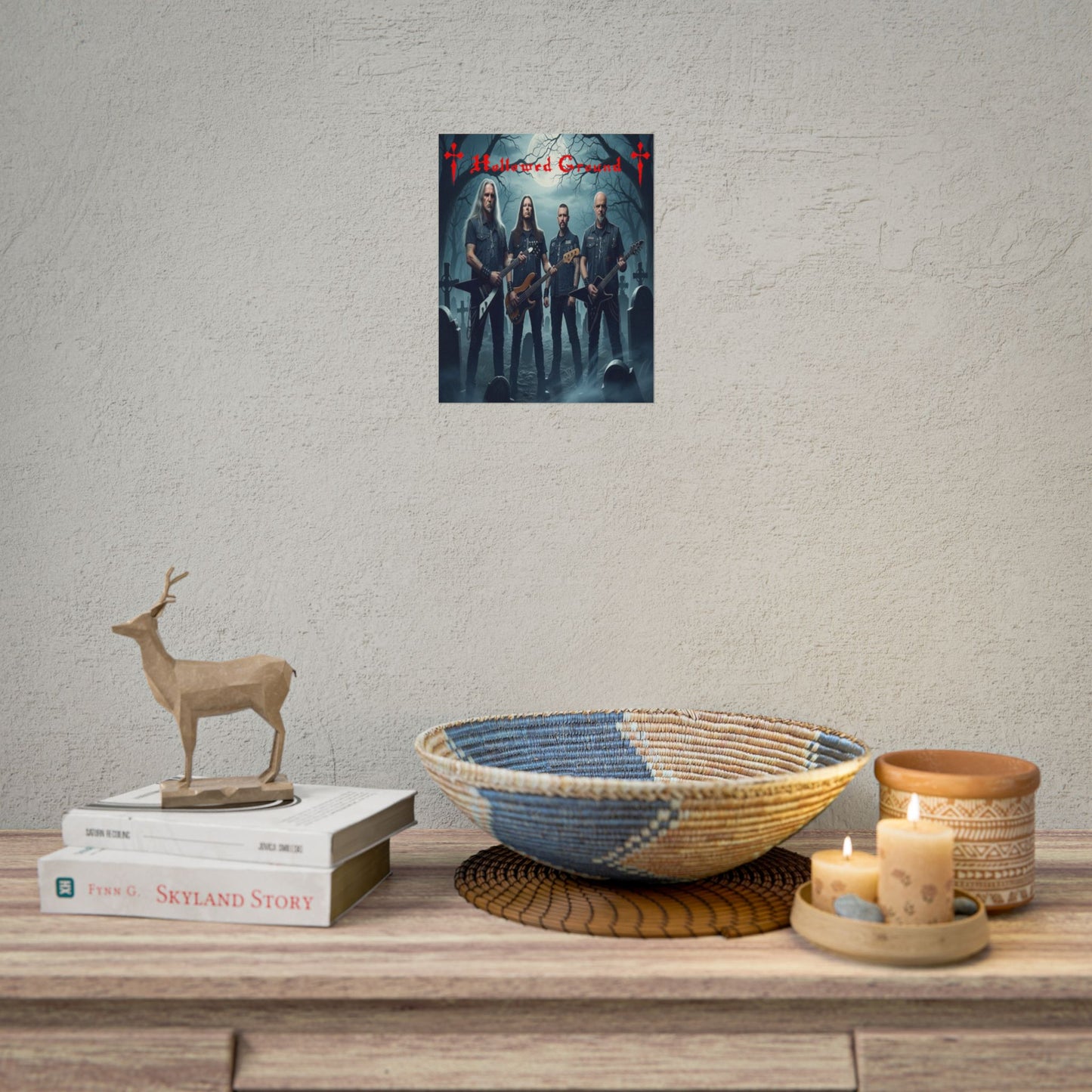 Hollowed Ground Heavy Metal Wall Art, Rock Band Decor, Gothic Poster, Music Room Decor, Festival Gift, Dark Aesthetic Art