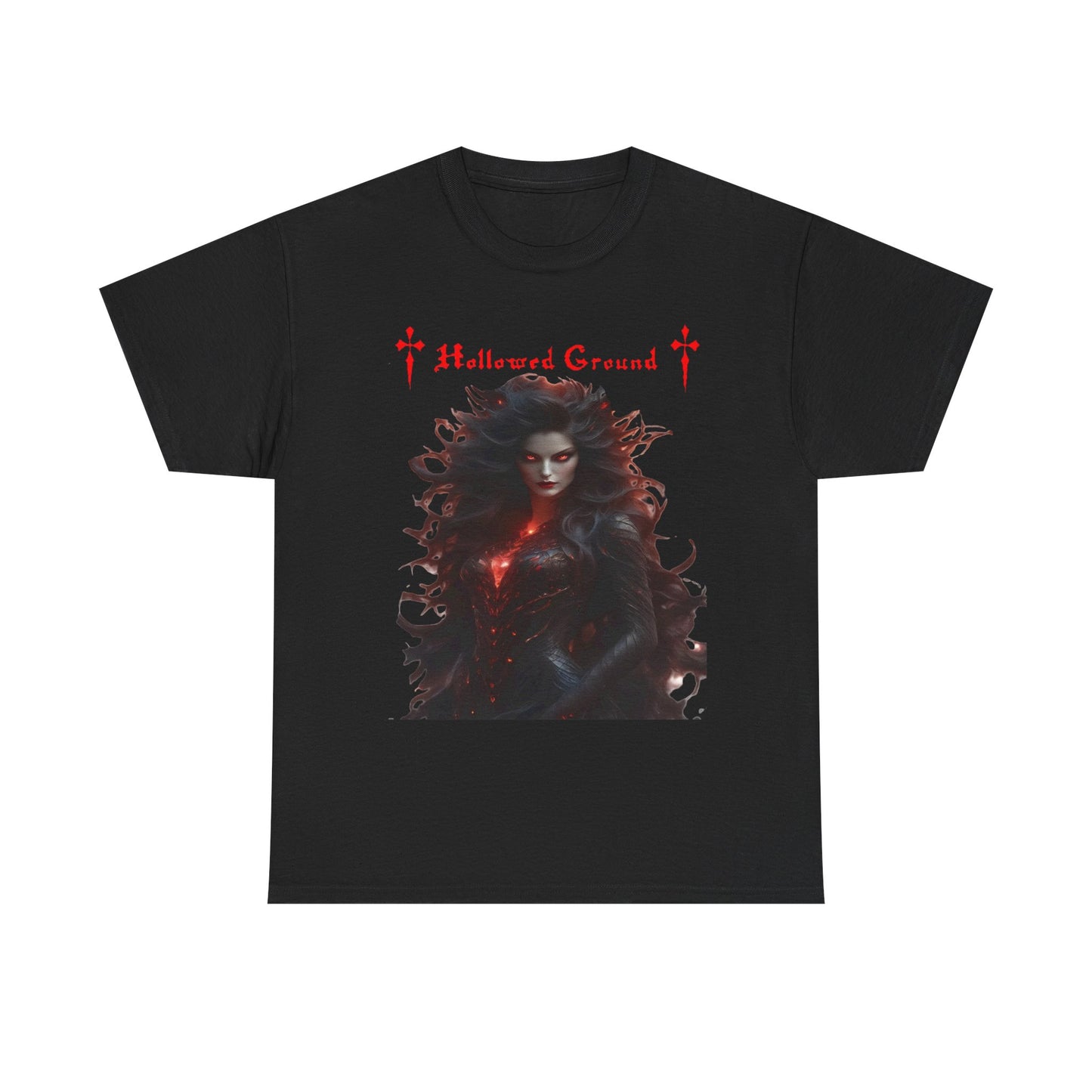 Gothic Hollowed Ground Mistress of Death T-Shirt - Perfect for Halloween, Horror Fans, or Lounging Around