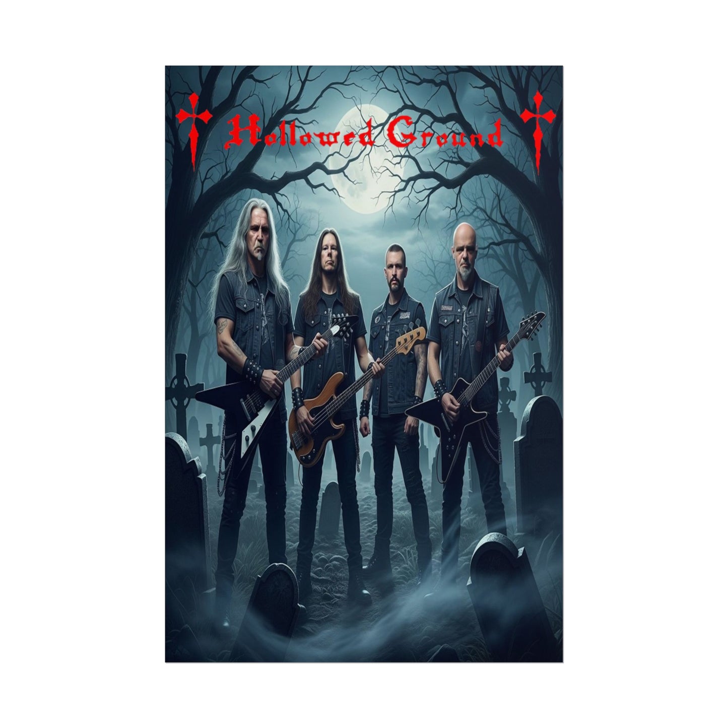 Hollowed Ground Heavy Metal Wall Art, Rock Band Decor, Gothic Poster, Music Room Decor, Festival Gift, Dark Aesthetic Art