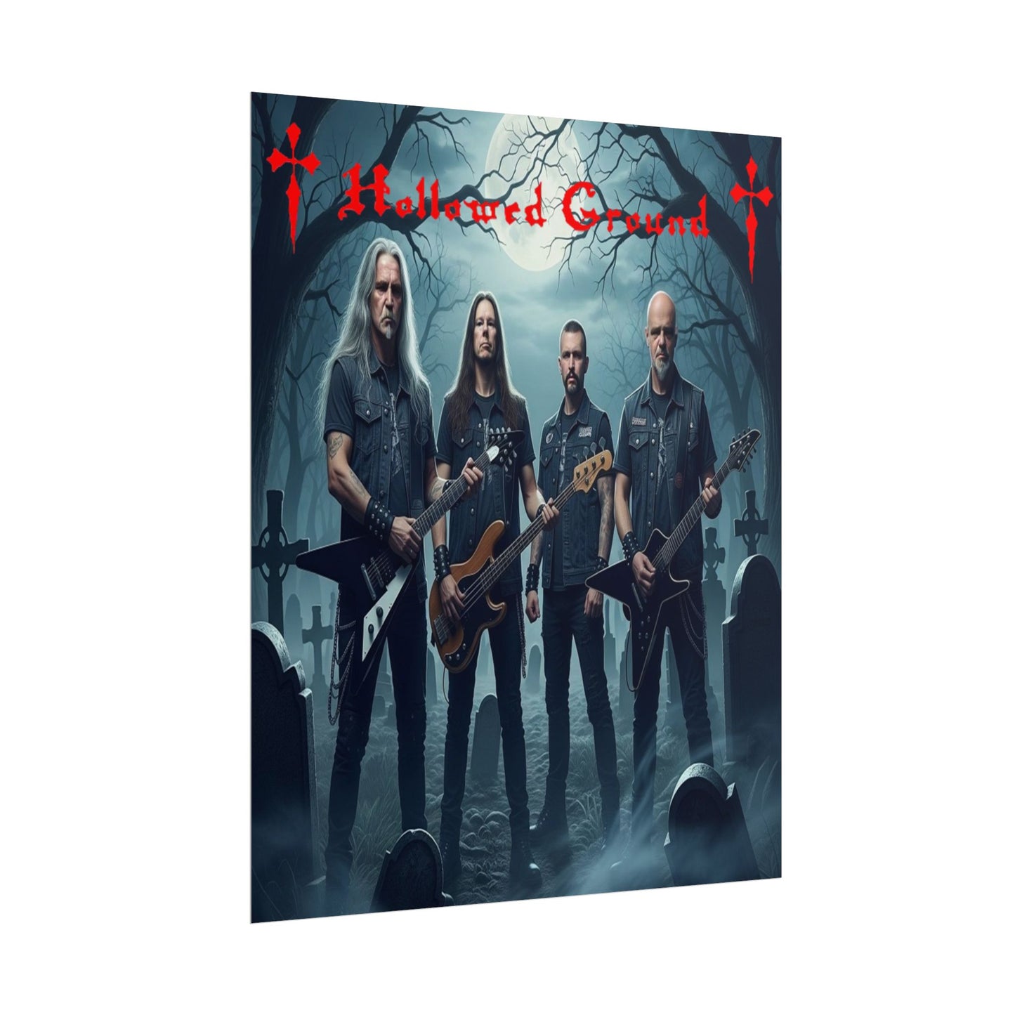 Hollowed Ground Heavy Metal Wall Art, Rock Band Decor, Gothic Poster, Music Room Decor, Festival Gift, Dark Aesthetic Art