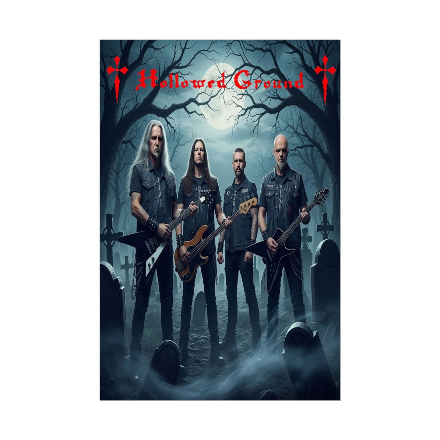 Hollowed Ground Heavy Metal Wall Art, Rock Band Decor, Gothic Poster, Music Room Decor, Festival Gift, Dark Aesthetic Art