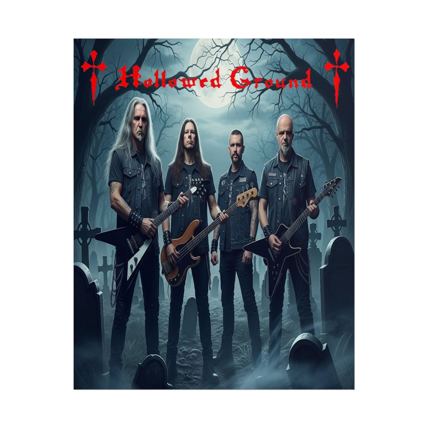 Hollowed Ground Heavy Metal Wall Art, Rock Band Decor, Gothic Poster, Music Room Decor, Festival Gift, Dark Aesthetic Art
