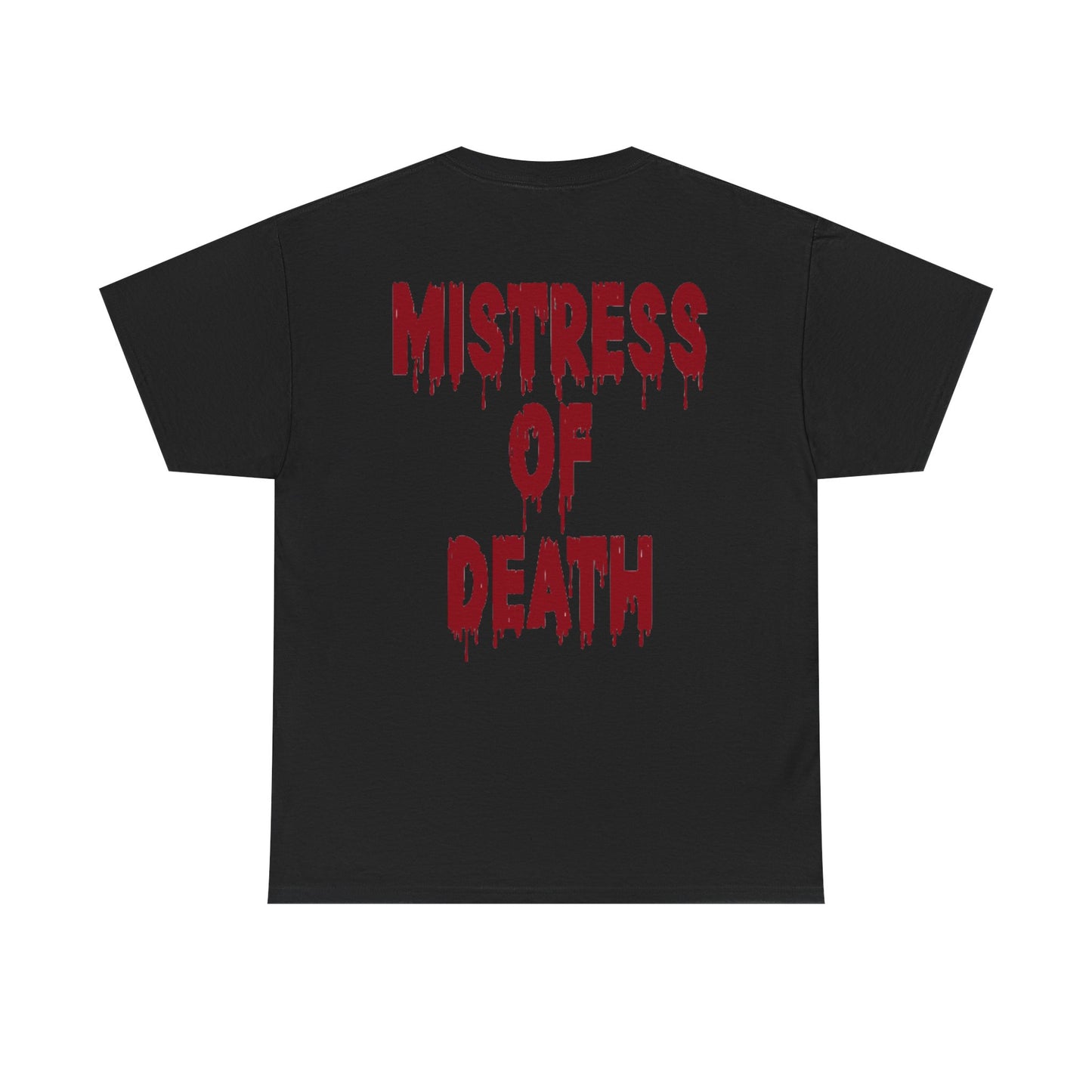 Gothic Hollowed Ground Mistress of Death T-Shirt - Perfect for Halloween, Horror Fans, or Lounging Around