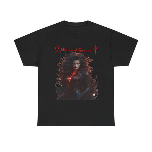 Gothic Hollowed Ground Mistress of Death T-Shirt - Perfect for Halloween, Horror Fans, or Lounging Around