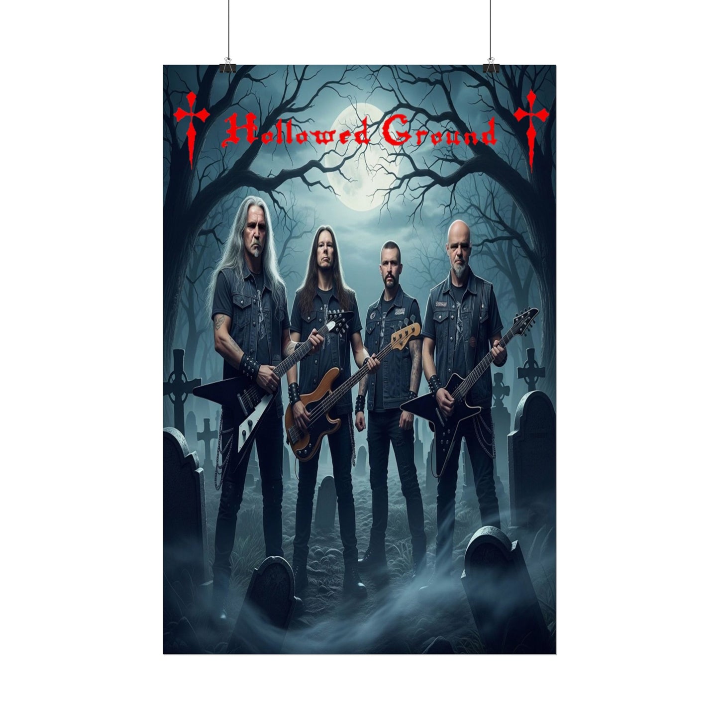 Hollowed Ground Heavy Metal Wall Art, Rock Band Decor, Gothic Poster, Music Room Decor, Festival Gift, Dark Aesthetic Art