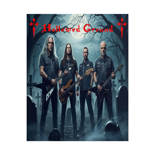 Hollowed Ground Heavy Metal Wall Art, Rock Band Decor, Gothic Poster, Music Room Decor, Festival Gift, Dark Aesthetic Art