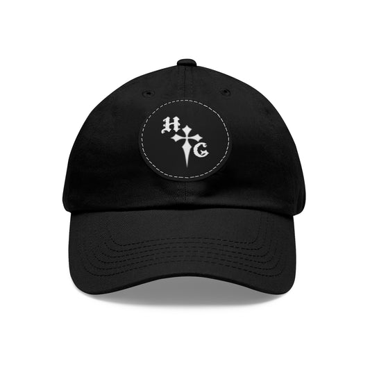 Dad Hat with Leather Patch (Round)